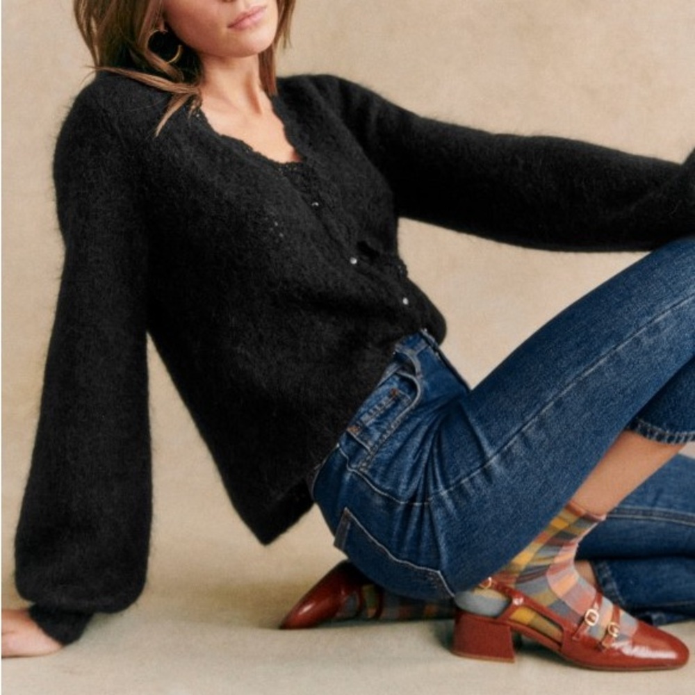 Sezane Angeline Cardigan in Black